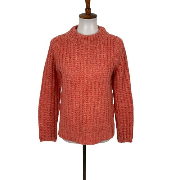 Anthropologie Field And Flower Coral Sweater Small Wool Blend Knit - Picture 1 of 6